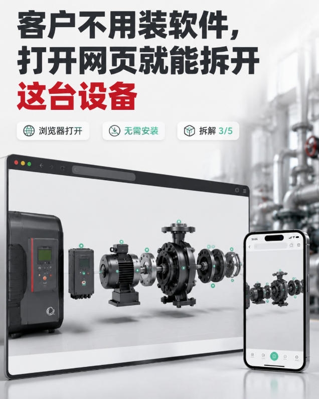 海外客户看不懂复杂产品？用3D拆解和装配展示降低沟通成本