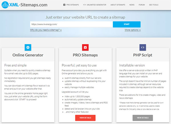 xml-sitemaps网站地图生成工具